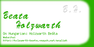 beata holzwarth business card